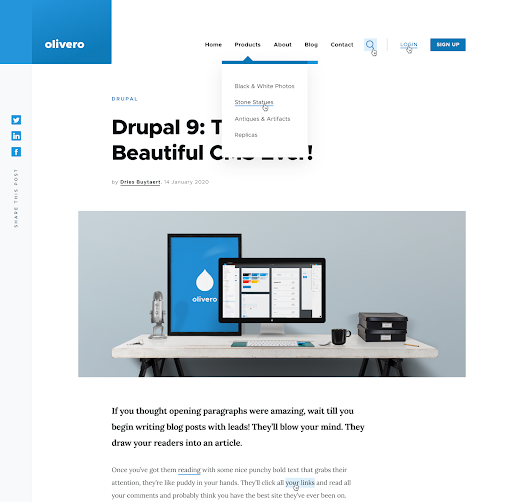 thème Olivero Drupal