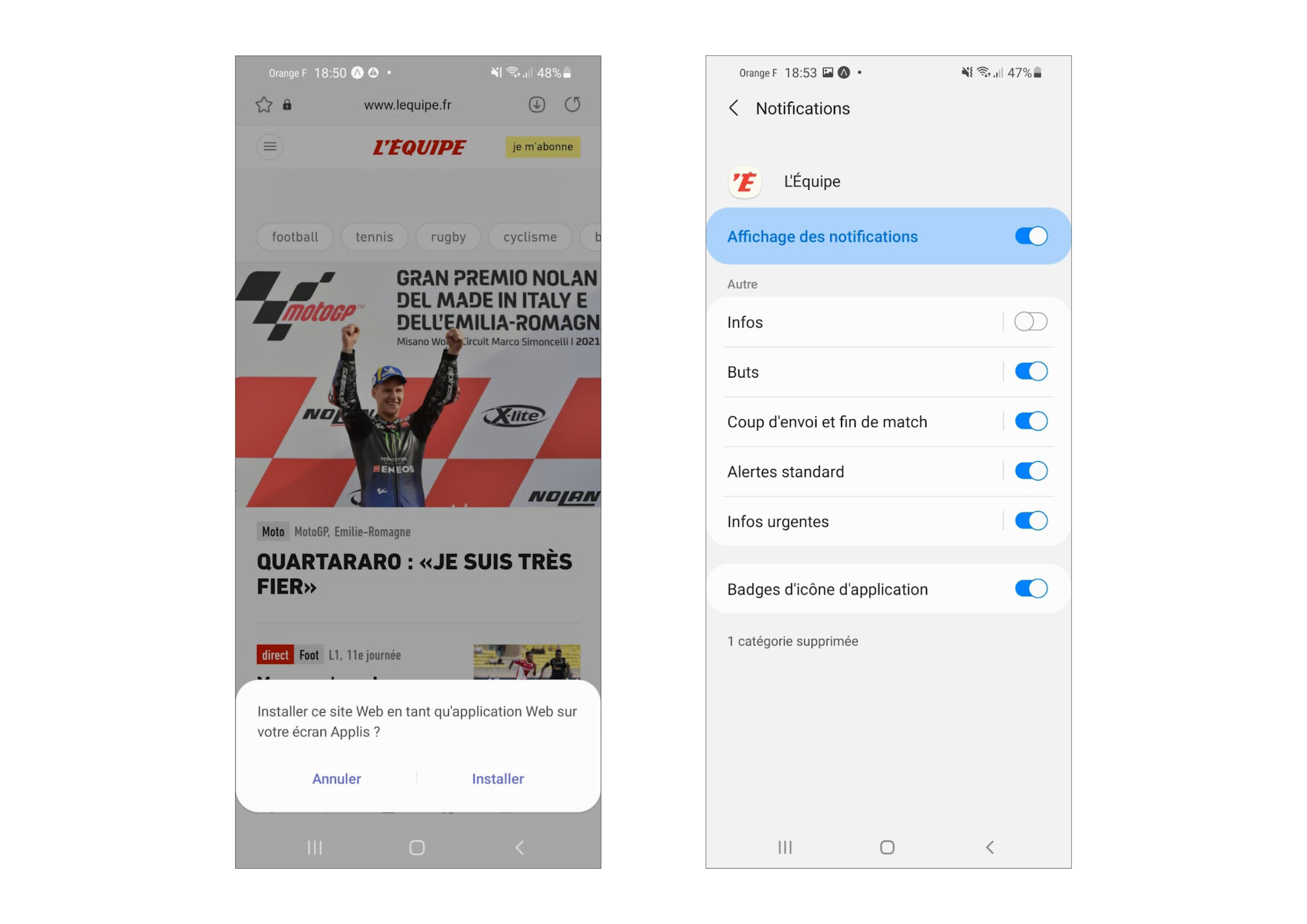 PWA l'équipe