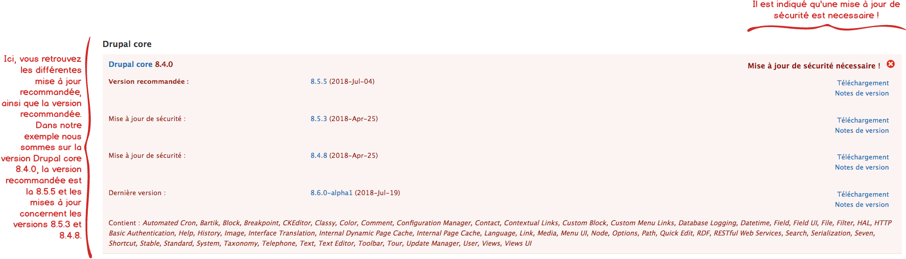 Mise à jour des modules Drupal